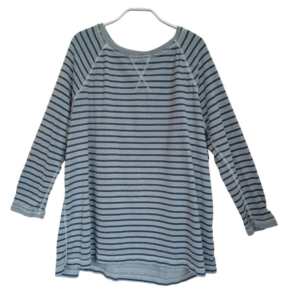 Soft Surroundings Pullover Round Neck Striped Casual Top Womens size Petite Med